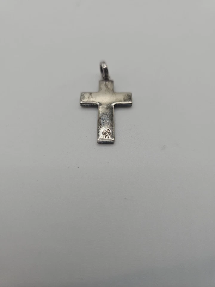 Colgante Cruz Madera Koa Plata de Ley, Plata y Marrón Foto 3 de 4