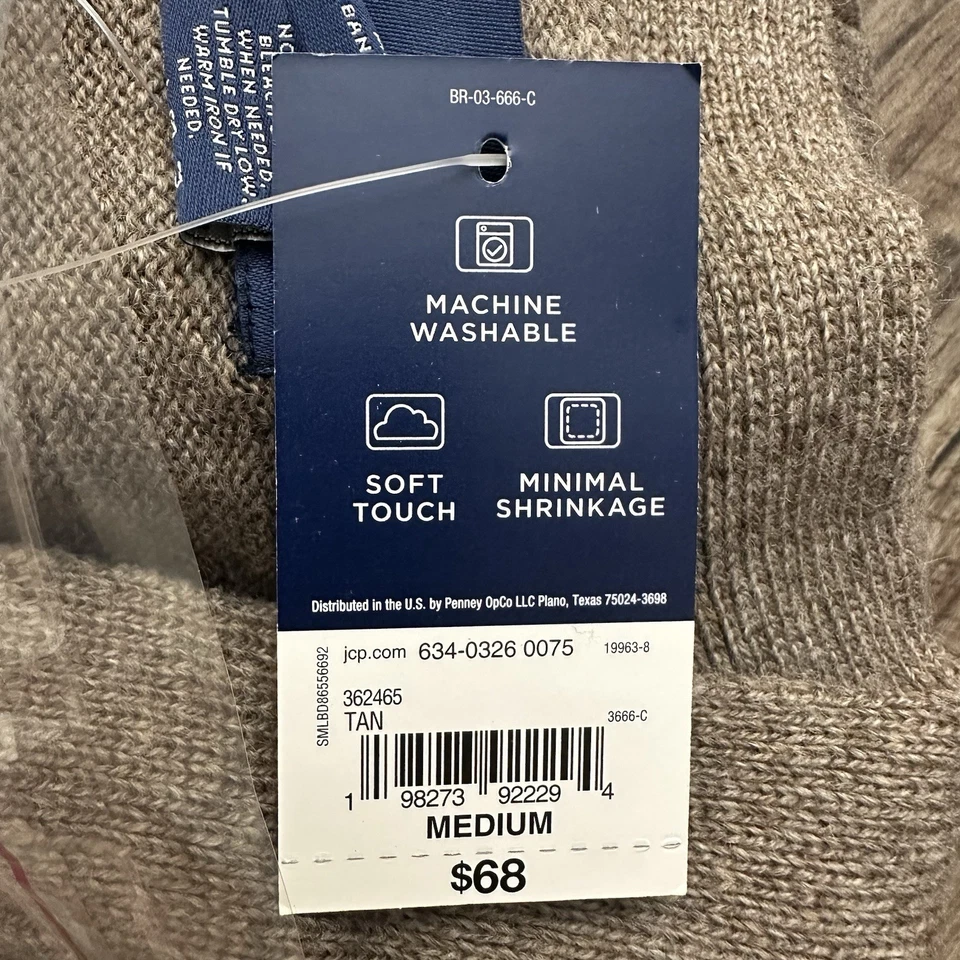 Cárdigan suéter Stafford mezcla de lana botón frontal tacto suave para hombre talla M tostado Foto 4 de 4