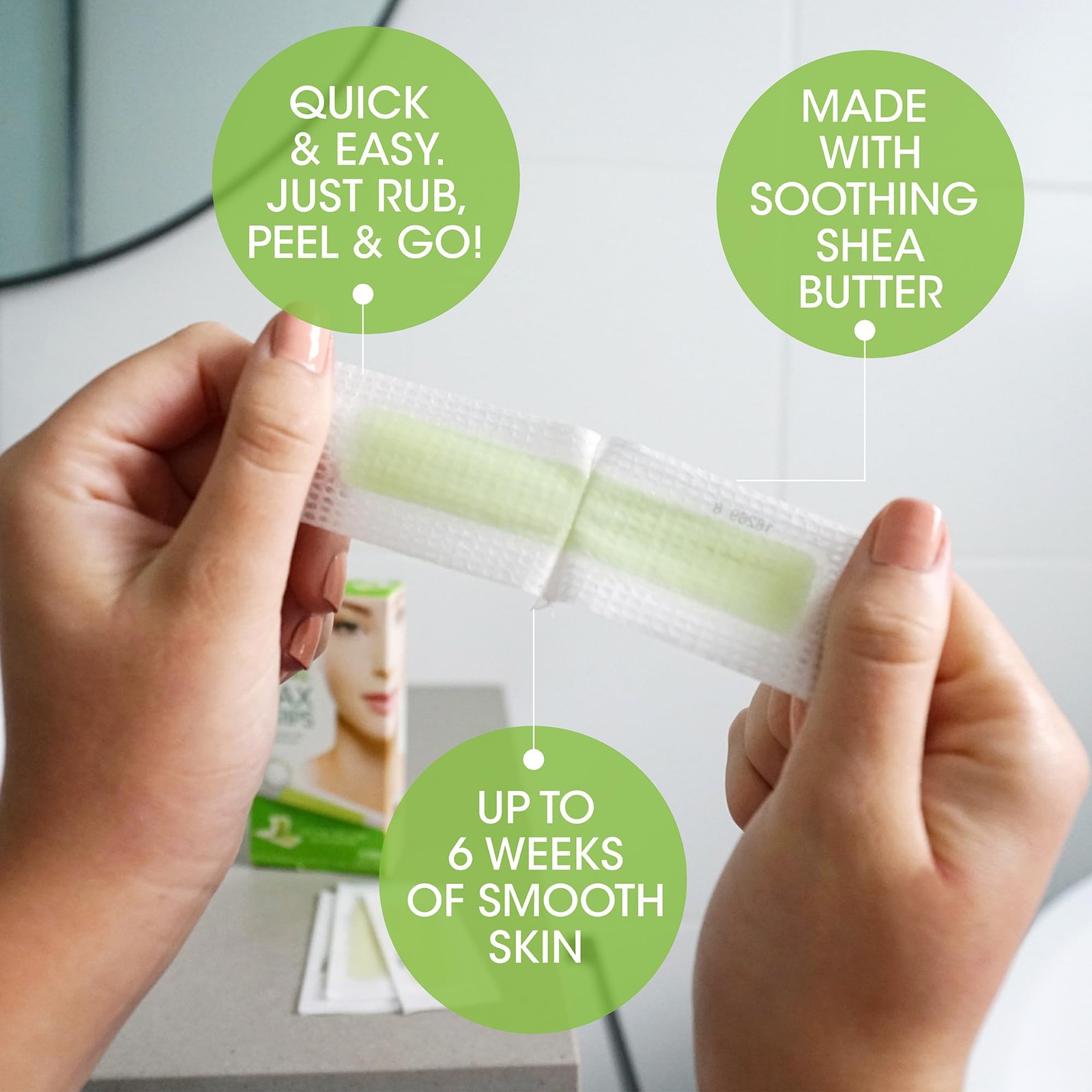 Nad's Facial Wax Strips - Hypoallergenic All Skin Types - Facial Hair Removal