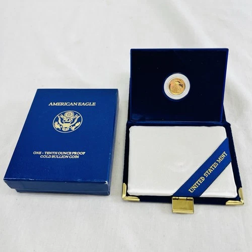 1988 American Eagle Proof Gold 1/10 oz Coin U.S. Mint Bullion Coin & Box