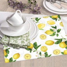 Lemon And Leaves Dish Drying Mat Highly Absorbent Microfiber Kitchen Counter ...