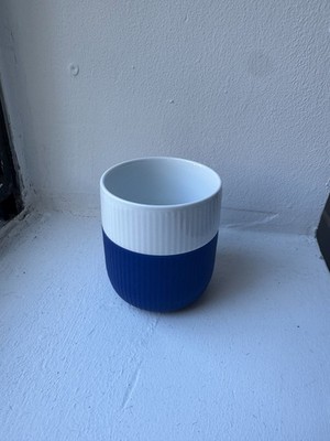 Royal Copenhagen Fluted Contrast Mug in Mega Blue #495 New Unused No Box