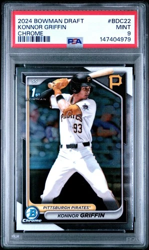 147404979 Konnor Griffin 2024 Bowman Draft #BDC-22 Chrome 1st RC PSA 9