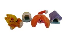 1987 Fisher Price Smooshees Itty Bitty Kitty Cat and Poopsie Dog with Houses