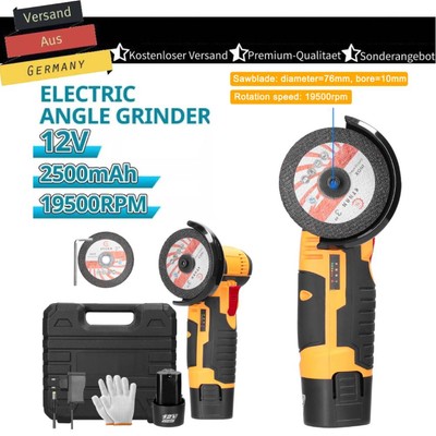 21V Mini Akku Winkelschleifer Trennschleifer Schleifmaschine Flex Mit 2 Akkus