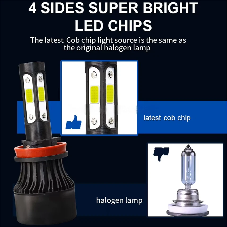 For Mazda CX-9 2013-2015 White LED Headlight High Low Beam Fog Light Bulbs 6000K - Image 3 of 4