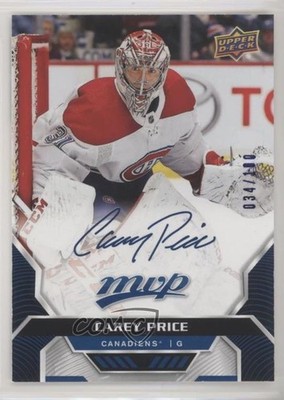 2020 MVP High Series Puzzle Back Blue Script Achievements 34/100 Carey Price 8tn