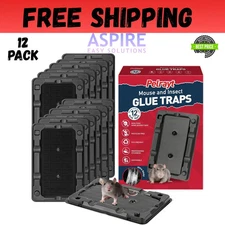 Mouse & Insect Traps 12 Pack, Heavier Sticky Traps with Non-Toxic Glue for Mice