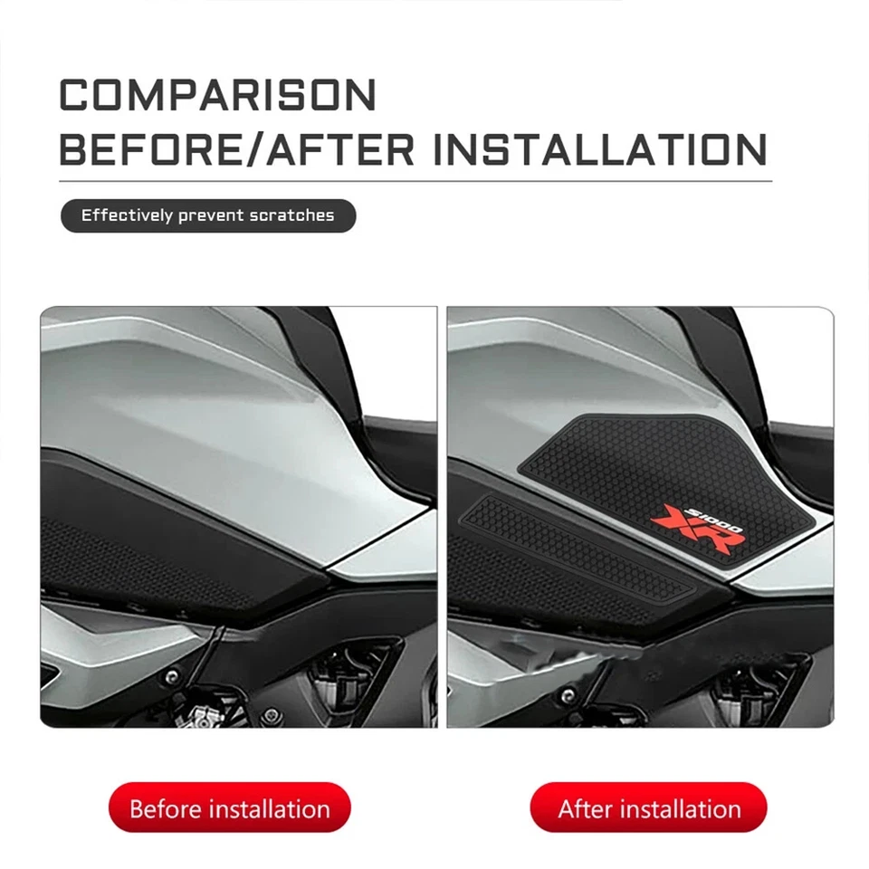 New Motorcycle Non-slip Side Fuel Tank Pads Stickers For BMW S1000XR 2020 2021 - Image 3 of 4