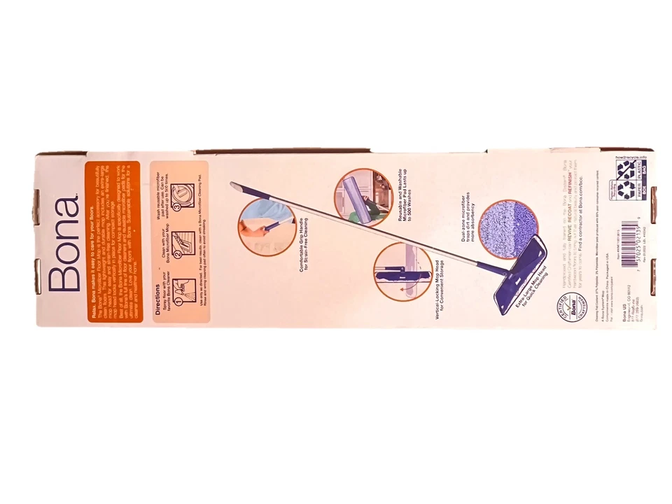 博纳超细纤维拖把套件适用于多表面地板带清洁垫 — 第 2/3 张图片