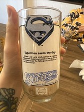 Pepsi Superman Saves The Day Vintage Glass Drinking Cup 1978