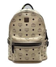 MCM Logo leather backpack white MMK65VE37WT001