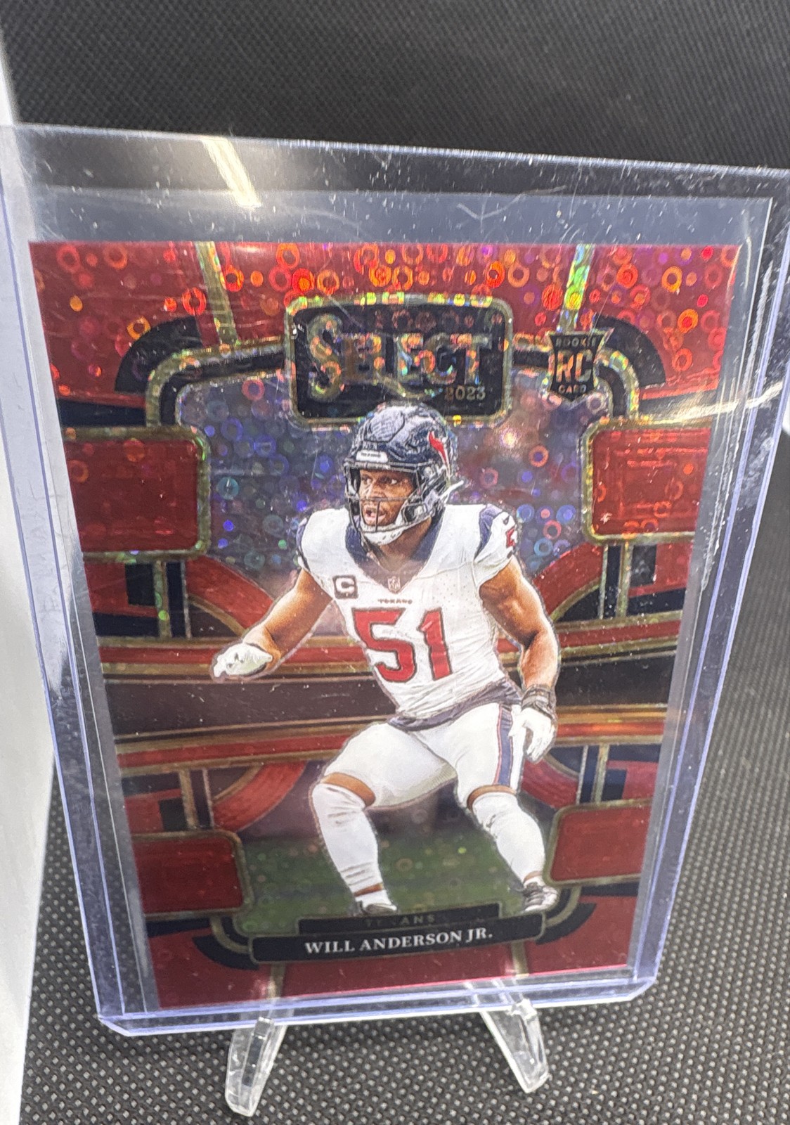 2023 Panini Select - Concourse Will Anderson #40 Red Disco Prizm /49 (RC)