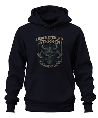 Standing Die Instead Of Kneeling Live Viking Skull Helmet Axes Unisex Hoodie Ka