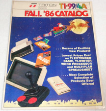 TI-99/4A Fall 1986 Triton Products Vintage Computer Software Catalog