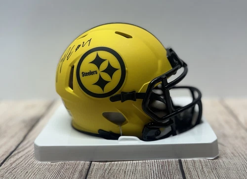 PITTSBURGH STEELERS JOEY PORTER JR SIGNED RAVE MINI HELMET JSA COA!!!