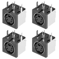 4pcs S-video PCB Mount 4 Pins Mini Din Socket Video Connector Black