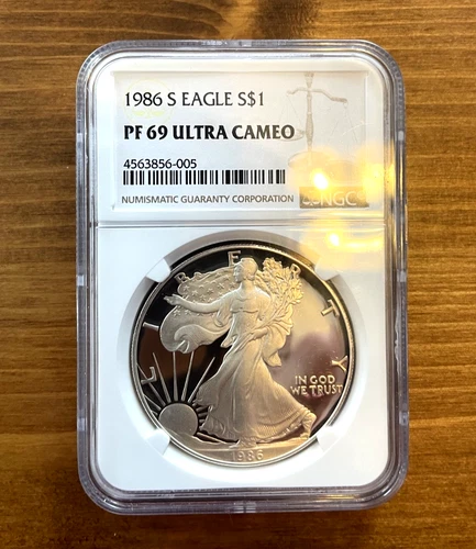 1986-S NGC PF69 ULTRA CAMEO American Silver Eagle Proof $1 PF69UC