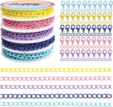 39.37 Feet Necklace Figaro Chains for Jewelry Making, 4 Colors Brass Plated Neck