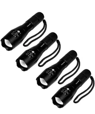 Military Grade 5 Mode High Lumens Tactical Led Waterproof Flashlight (4-Pack)