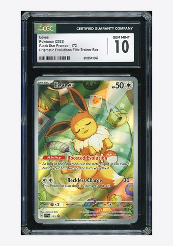 Pokemon CGC 10 GEM Eevee Promo 2025 #173 SVP Prismatic Evolutions ETB ENG #1
