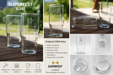 ORIGINAL Superfest Glas DDR Bierglas Mehrzweckgl&auml;ser Mitropa 0,25L Vintage