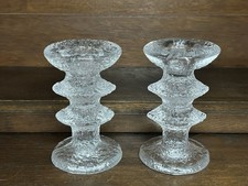 Festivo Iittala Kerzenhalter Timo Sarpaneva Finnland Eisglas 2 Stck. Vintage