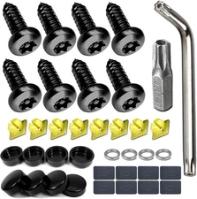 Black License Plate Screws- Stainless Steel Plate Mounting Hardware for Car