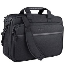Laptop Bag Expandable Briefcase Computer Bag 17.3 Inch Black