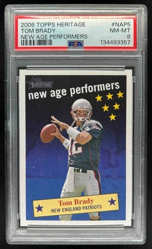 2006 Topps Heritage Tom Brady New Age Performers #NAP5 Patriots PSA 8