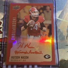 HUTSON MASON GEORGIA BULLDOGS UPPER DECK INSCRIPTIONS RED AUTOGRAPH CARD #/149