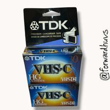 TDK HG Ultimate VHS-C TC-30HG Camcorder Tapes 4 Pack Sealed New