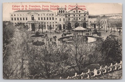 Vintage Postcard Campo de S. Francisco Ponta Delgada S. Miguel Azores Portugal