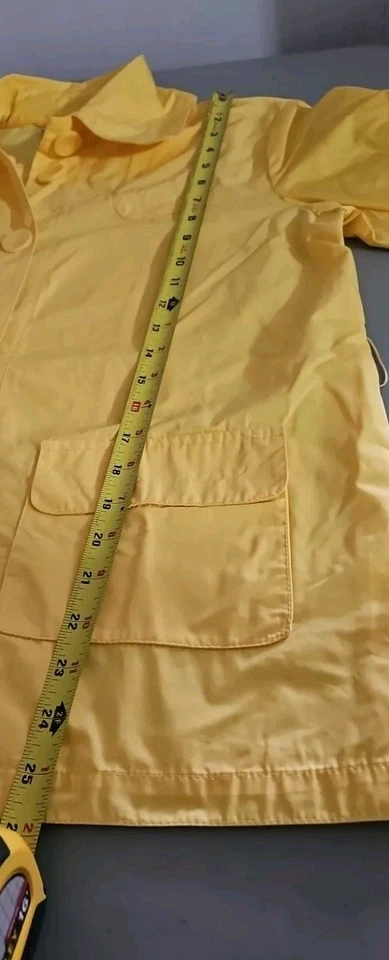 Chico's Size 1 Yellow No Belt Rain Coat - Image 4 of 4