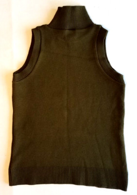 DEBUT Women's Olive Green Sleeveless Mock Turtlenck Sweater Size M/M