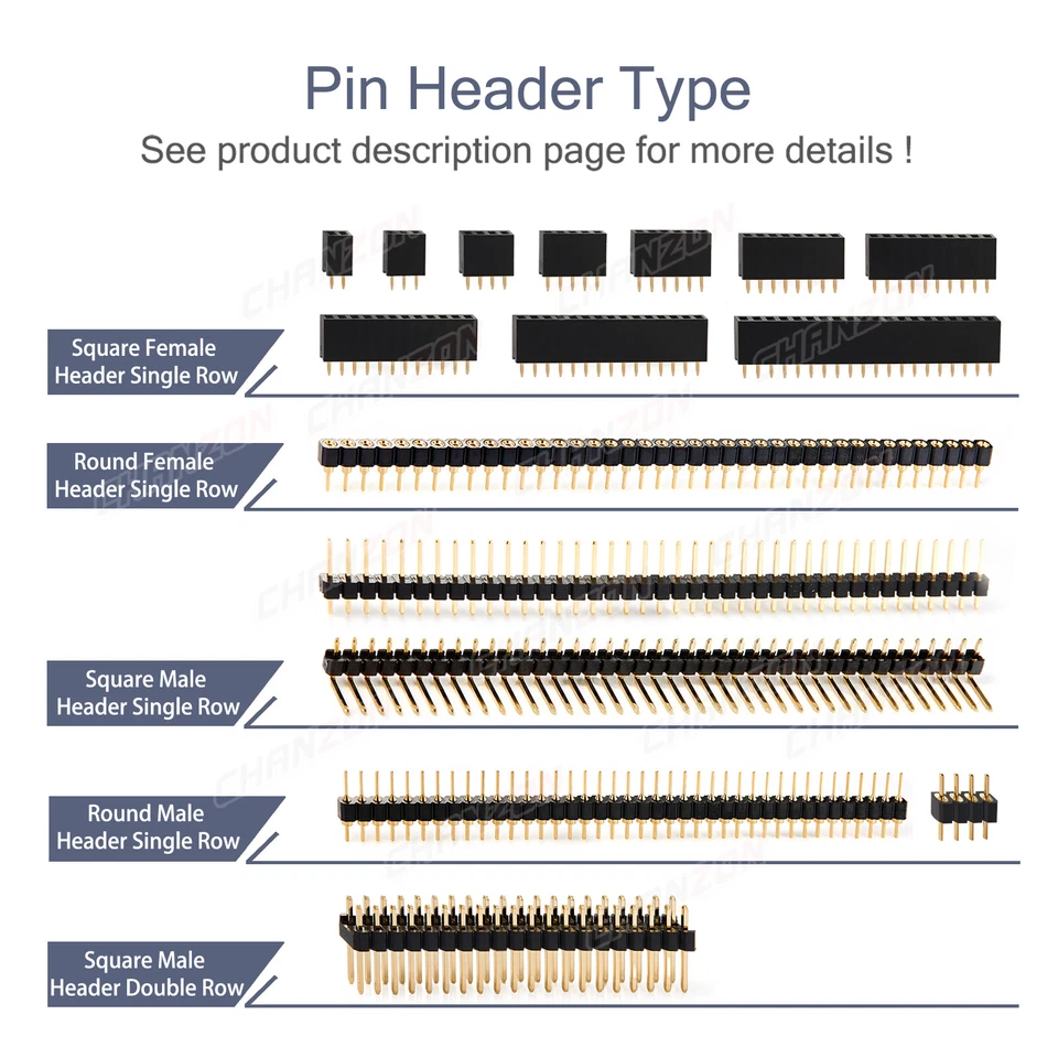 Male Female 2.54mm pitch 40Pin Header Socket Single Double Row Connector Strip - Image 2 of 4