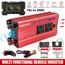 6000W Caravan Van Converter Power Inverter DC 12VTo AC 240V LCD 4 USB UK Socket