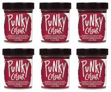 6 X Jerome Russell Punky Colour Semi-Permanent Hair Color Red Wine - 1442