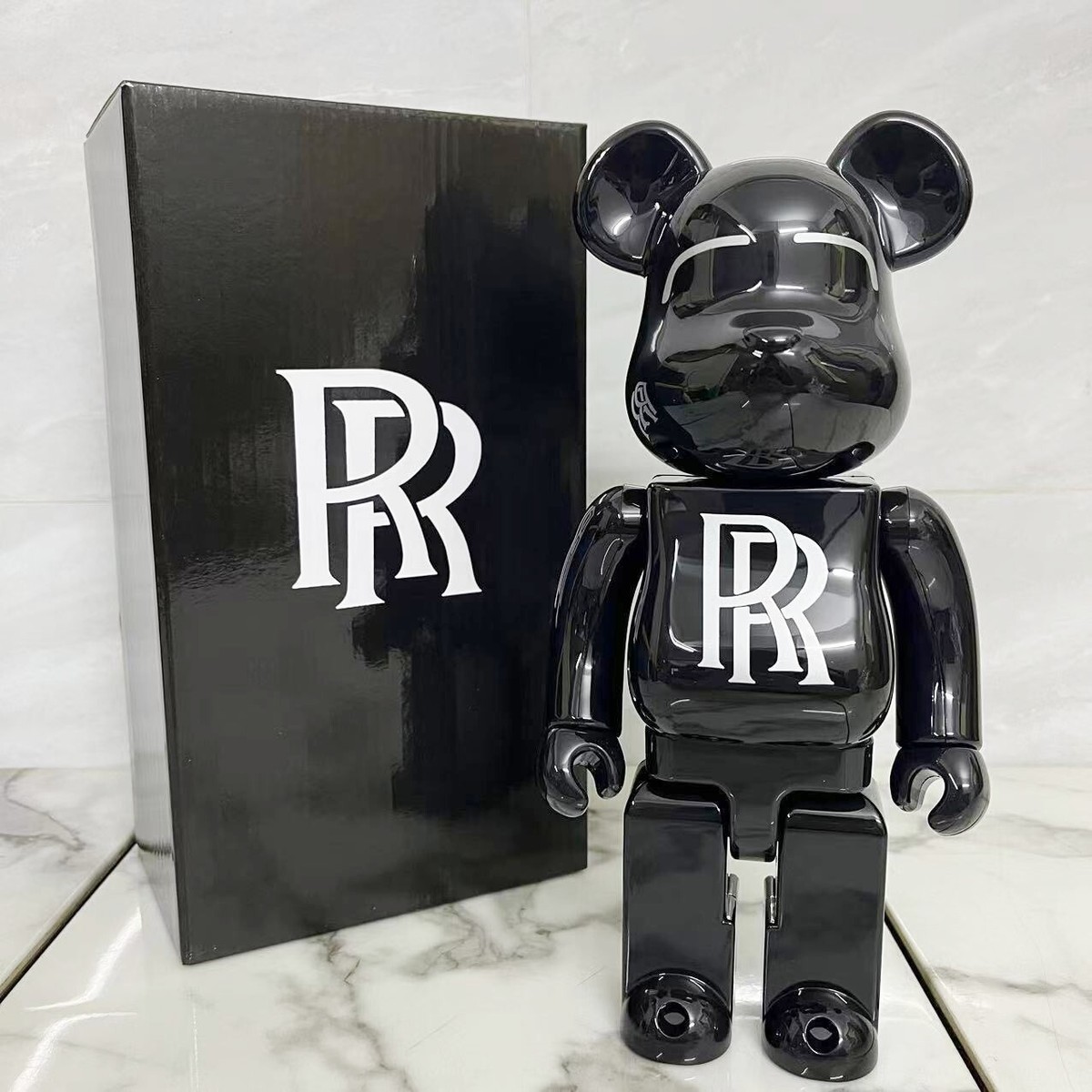 キャラクターグッズ BE@RBRICK Rolls-Royce 400% 400%Bearbrick Rolls-Royce Double R BrightBlack Action Figure