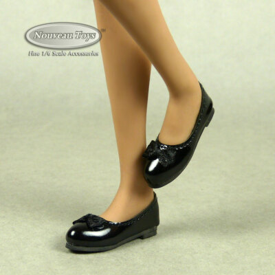 1/6 Scale Phicen, TBLeague, Nouveau Toys - Female Black Mary Jane Flat Shoes