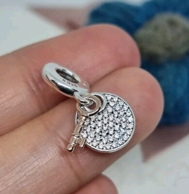 NEU Original Pandora Bicolor Schlüssel Zum Glück Double Dangle Charm   S925 ALE 