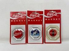 Coca-Cola Acrylic Magnet Hexagon Lot of 3 Polar Bear Always Coke Disc Logo 1995
