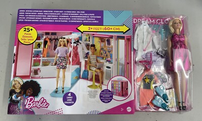 Barbie Traumschrank Blonde Puppe und 25 Zubehör Box Neu Ungeöffnet Toys