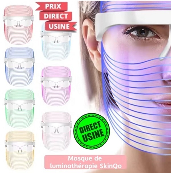 Masque de luminothérapie SkinQo en silicone médical souple haute performance