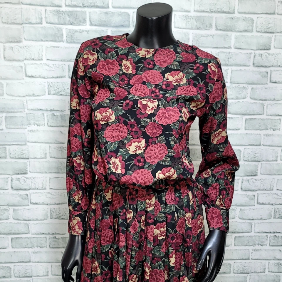 Top y falda vintage años 80 Pendleton Country Sophisticates 4 rojo cottagecore floral Foto 2 de 4