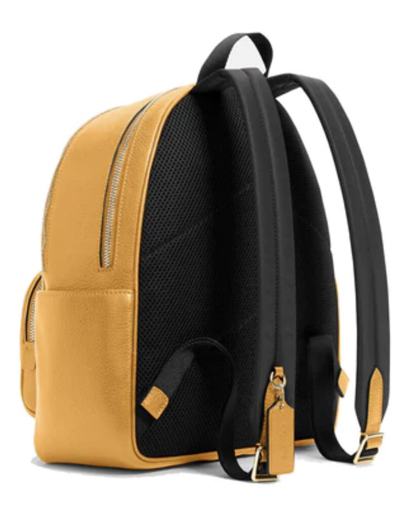 COACH Court Leather Backpack Gold Mustard Yellow NWT | eBay display picture 3