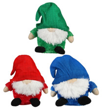 Christmas House Plush Gnome 7" Blue, Red, Green  Set of 3