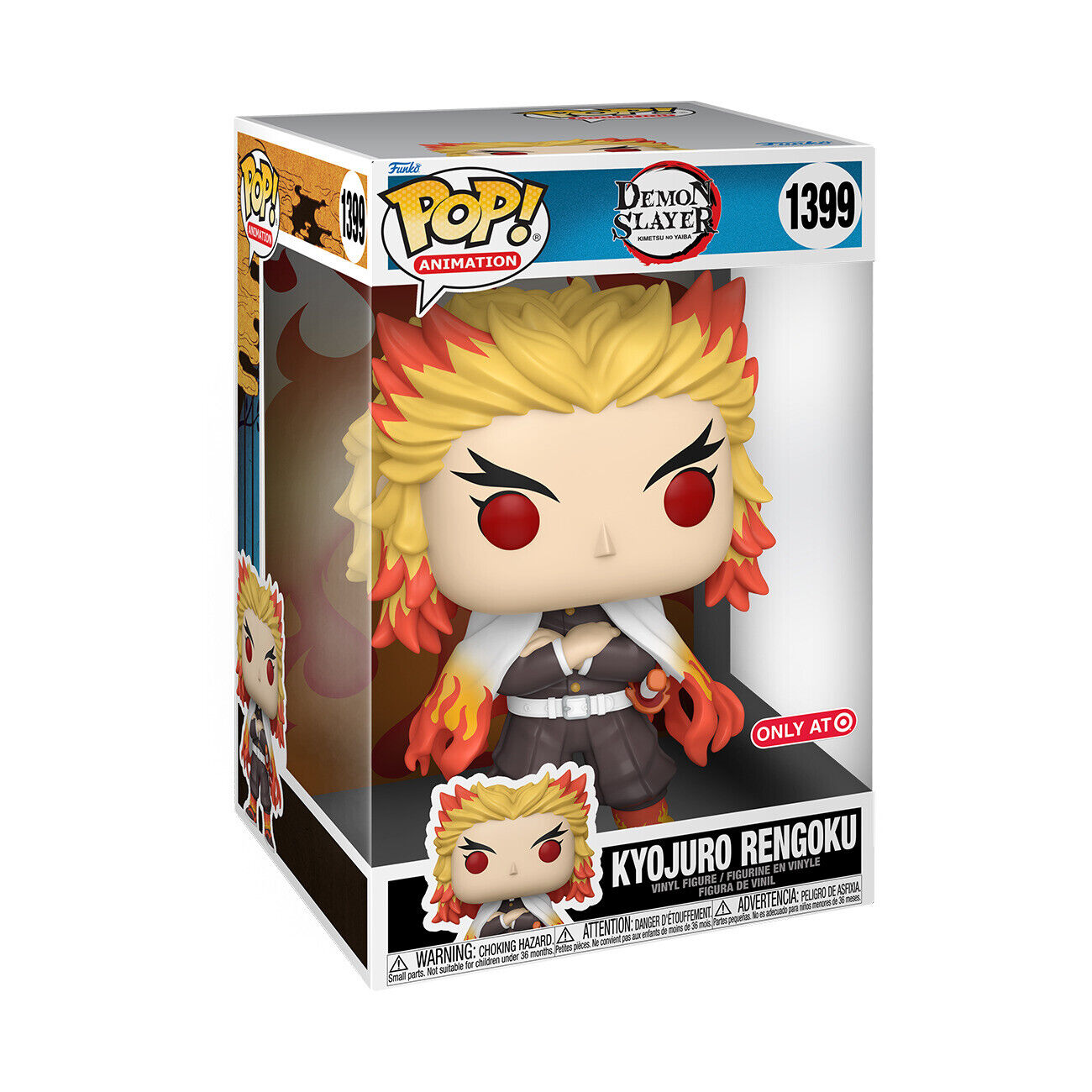 POP Demon Slayer Boneco de vinil Funko Kyojuro Rengoku (pacote com caixa  protetora compat vel), multicolorido, 9,5 cm