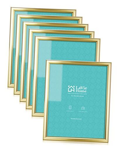 Picture Frames (6 Pack) Simple Designed Photo Frame with High 8x10 Gold-image