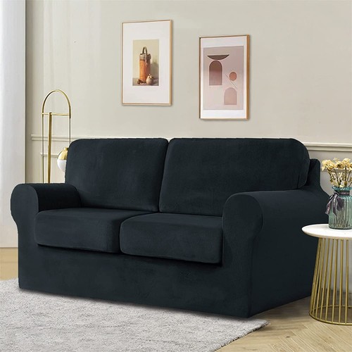 Armchair Covers 1/2/3 Seater 3/5/7 Piece Set Thick Stretch Velvet Sofa Slipcover - Picture 102 of 109